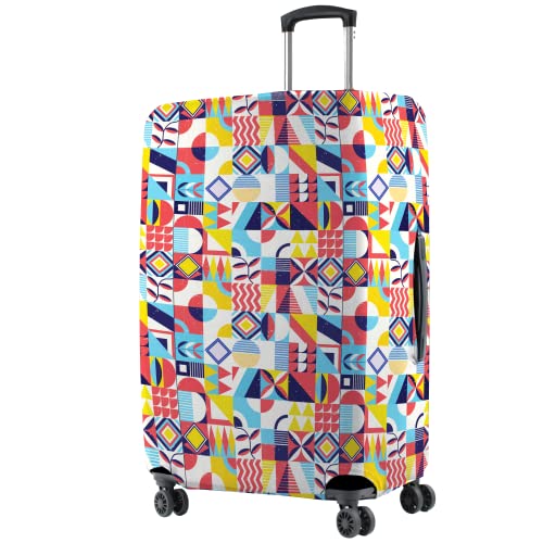 Nasher Miles Polyester 75 cm (28 Inch) Large Protective Luggage Cover - Block Design - Image 1