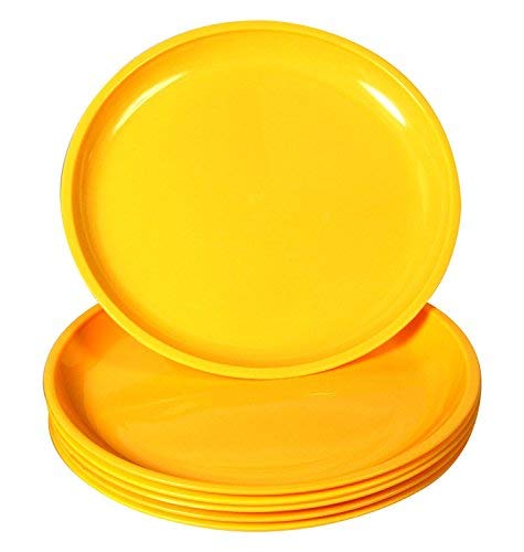 Everbuy Polypropylene Microwave Safe Break Resistant Dinner Plates (Set of -6, Yellow) - Image 4