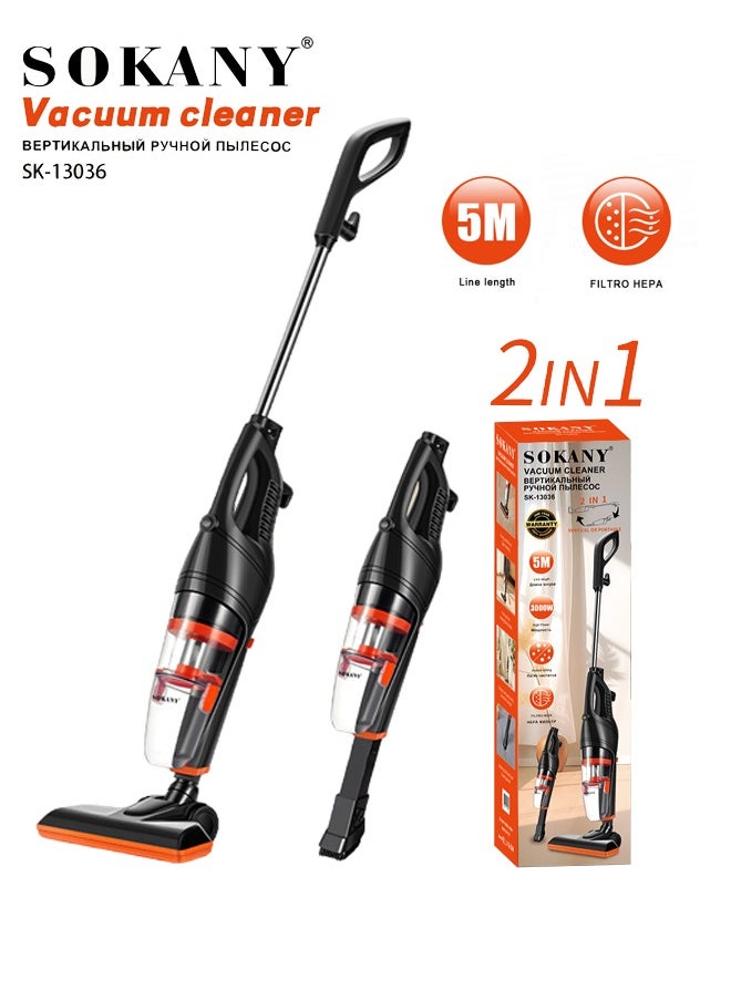 sokany Vacuum Cleaner,5m Corded Upright Vacuum Cleaner,Ideal for Home, Car, Hard Floor, Carpet, Pet Hair,SK-13036  - Image 1