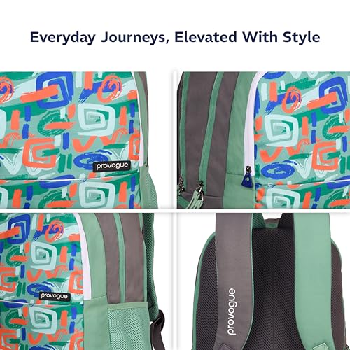 Provogue Vortex EasyGo Laptop Backpack 33L - School Bag for Girls & Boys with 3 large compartments | With Organiser, Bottle Holder & Laptop Compartment, Green - Image 5