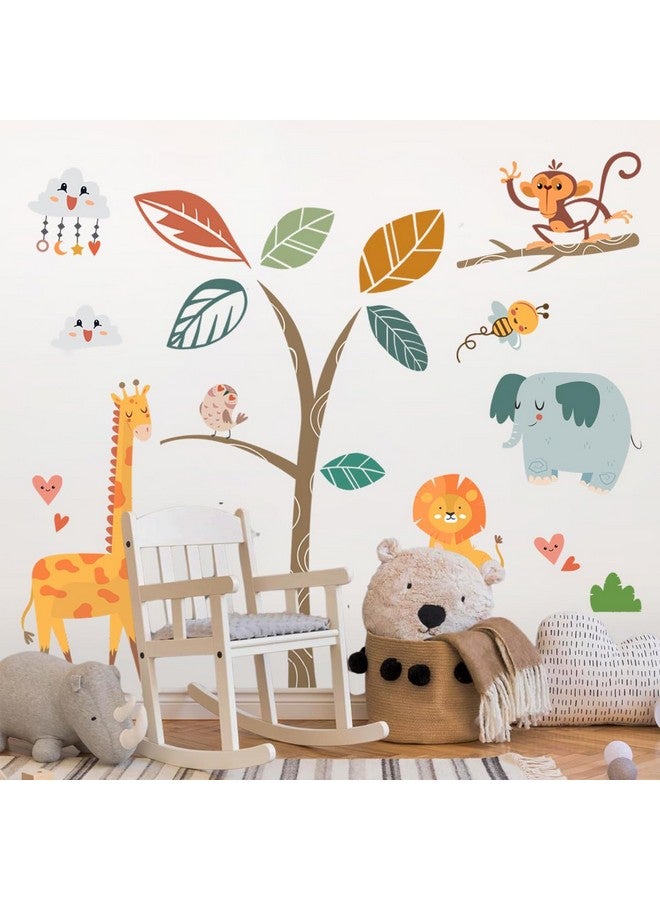 DEKOSH Forest Baby Animals Wall Decals Elephant Lion Giraffe Wall Stickers Baby Nursery - Image 2