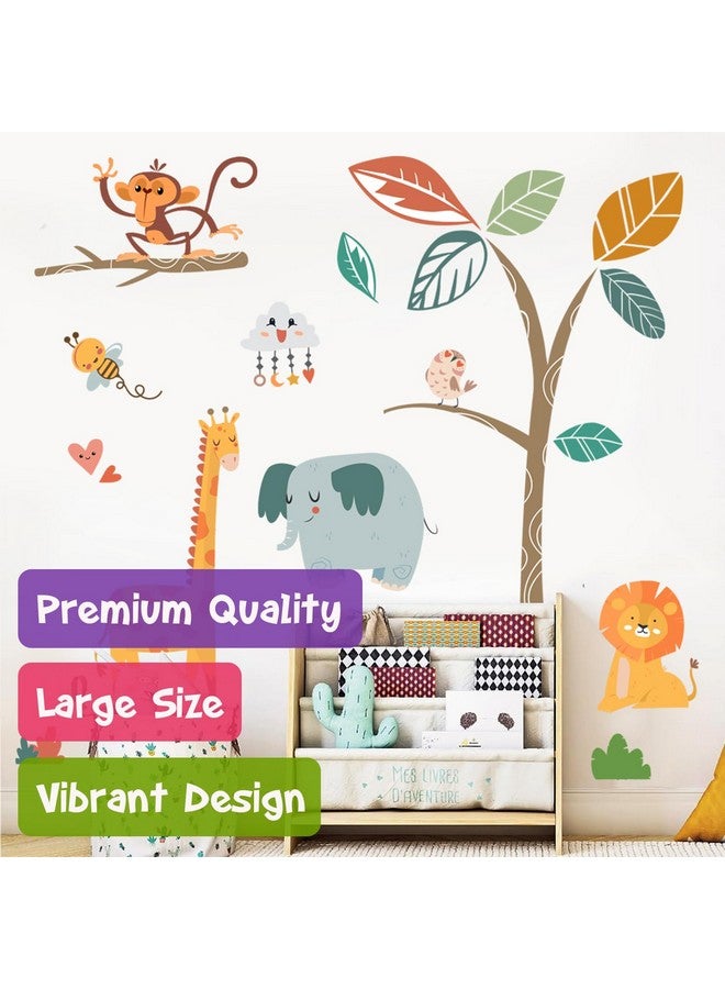 DEKOSH Forest Baby Animals Wall Decals Elephant Lion Giraffe Wall Stickers Baby Nursery - Image 5