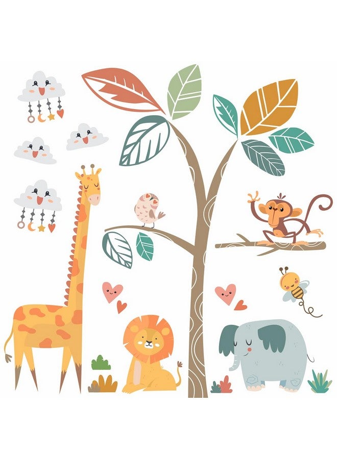 DEKOSH Forest Baby Animals Wall Decals Elephant Lion Giraffe Wall Stickers Baby Nursery - Image 1