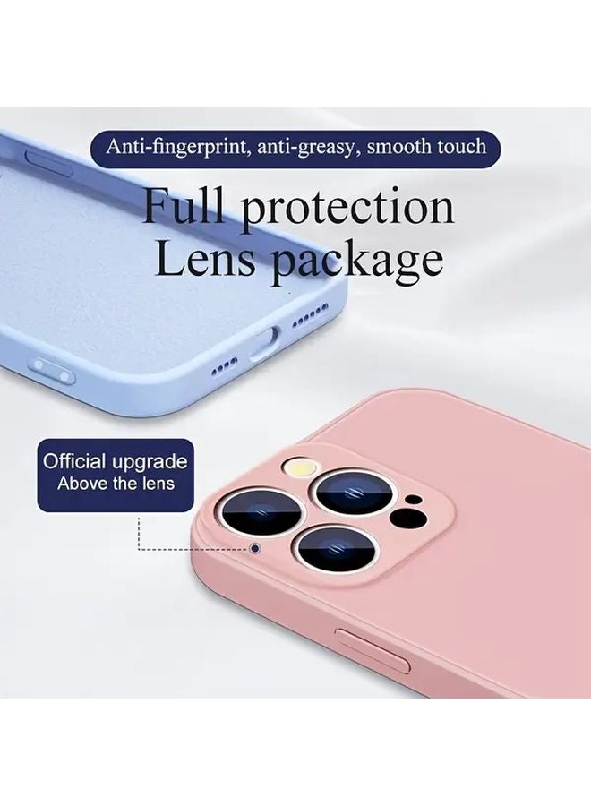 iPhone 14 Plus Phone Case Pink Color Solid Drop Collision Protection Compatible Models - Image 3
