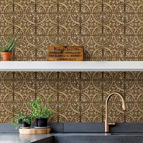 InHome NH2987 Chelsea Bronze Peel & Stick Tin Tiles, Metallic - Image 4