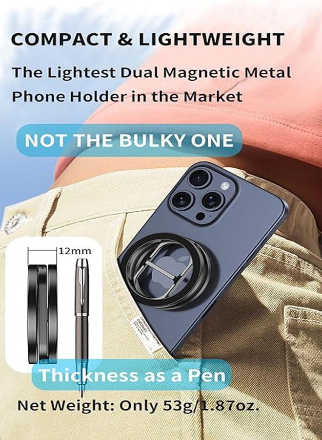 general Double-sided magnetic phone holder, fitness phone holder compatible with Magsafe iPhone and Android phones, foldable and lightweight phone holder - Image 4