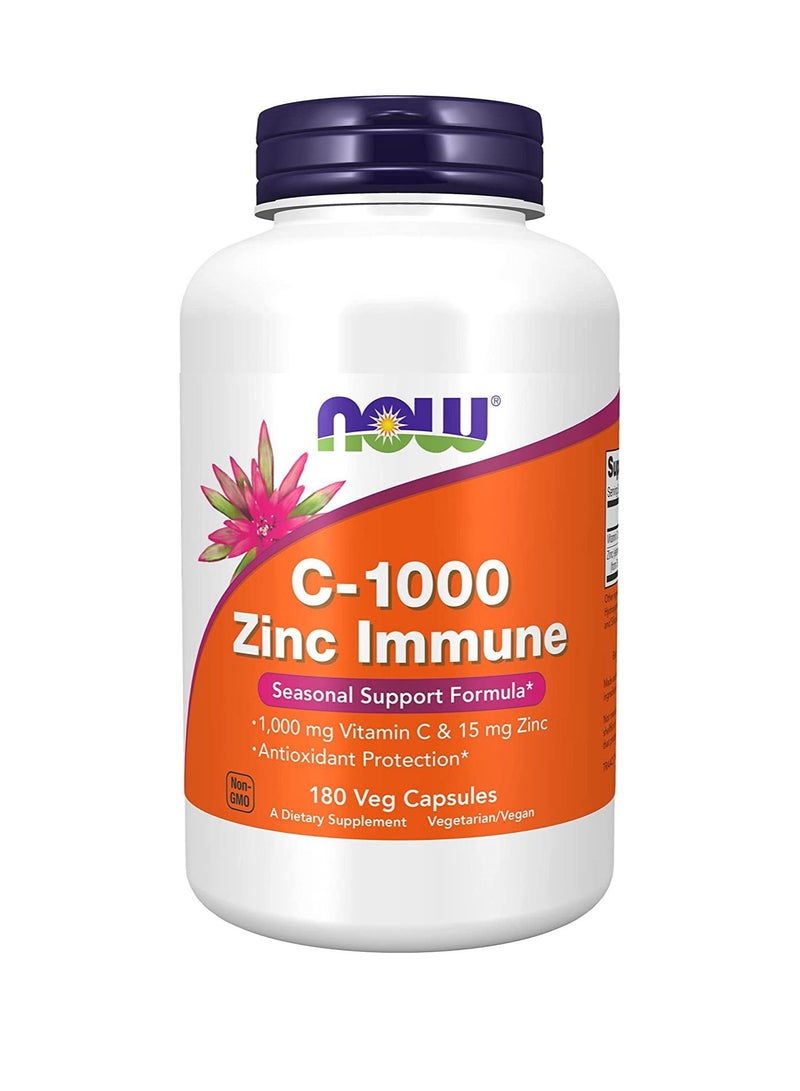 now C-1000 Zinc Immune , 180 Veg Capsules 