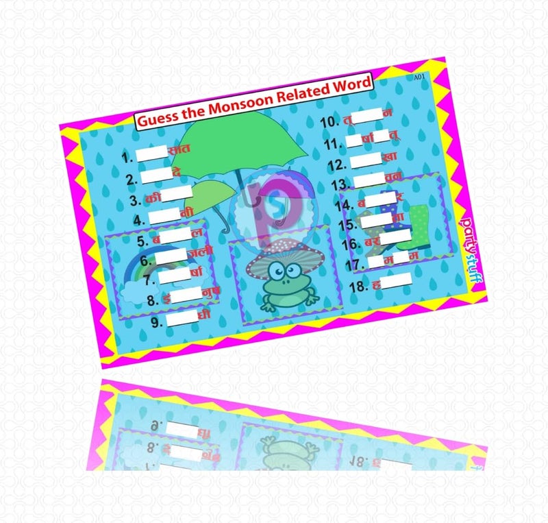 PartyStuff Paper Games - Guess Monsoon Words (24 Piece) - Image 2