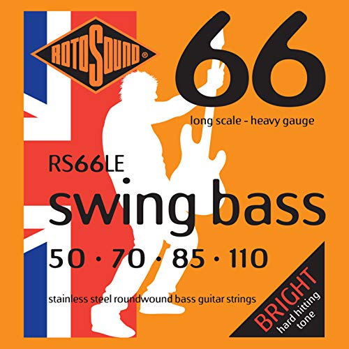 Rotosound أوتار جيتار البيس روتوساوند RS66LE سويينغ بيس 66 من الفولاذ المقاوم للصدأ (50 70 85 110) - Image 1