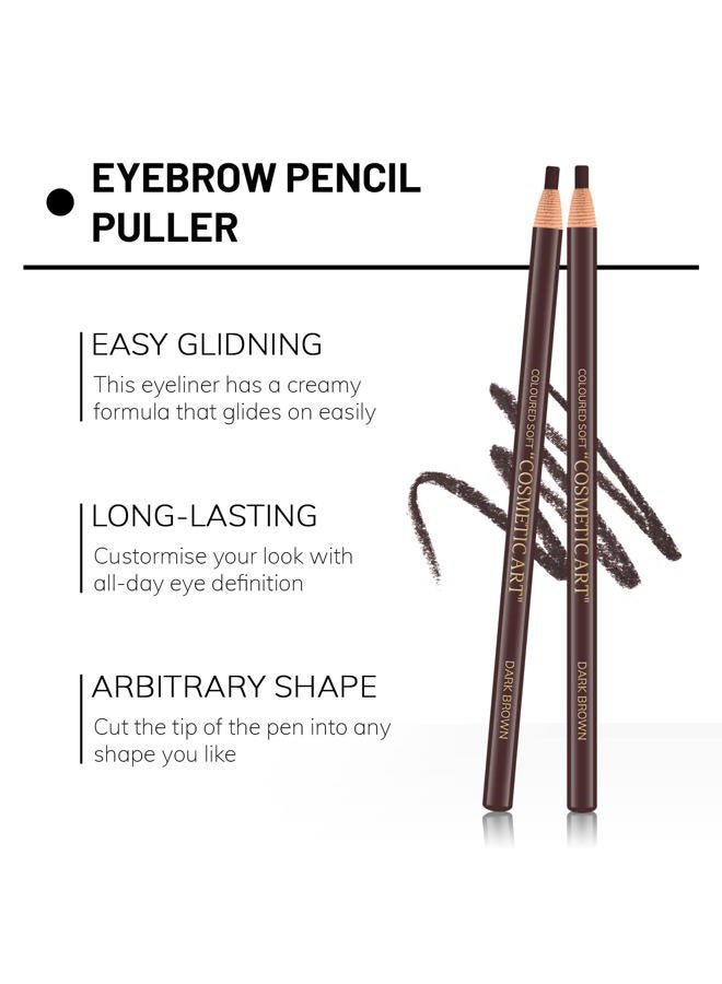 Ownest 6 Pcs Pull Cord Peel-off Eyebrow Pencil Tattoo Makeup and Microblading Supplies Set for Marking, Filling and Outlining, Waterproof and Durable Permanent Eyebrow Liner -Dark Brown - Image 3