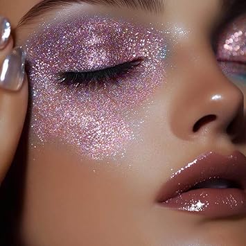 Stargazer Gel Glitter Pink Sparkling Glitter for your face body with fine nib applicator - Image 2