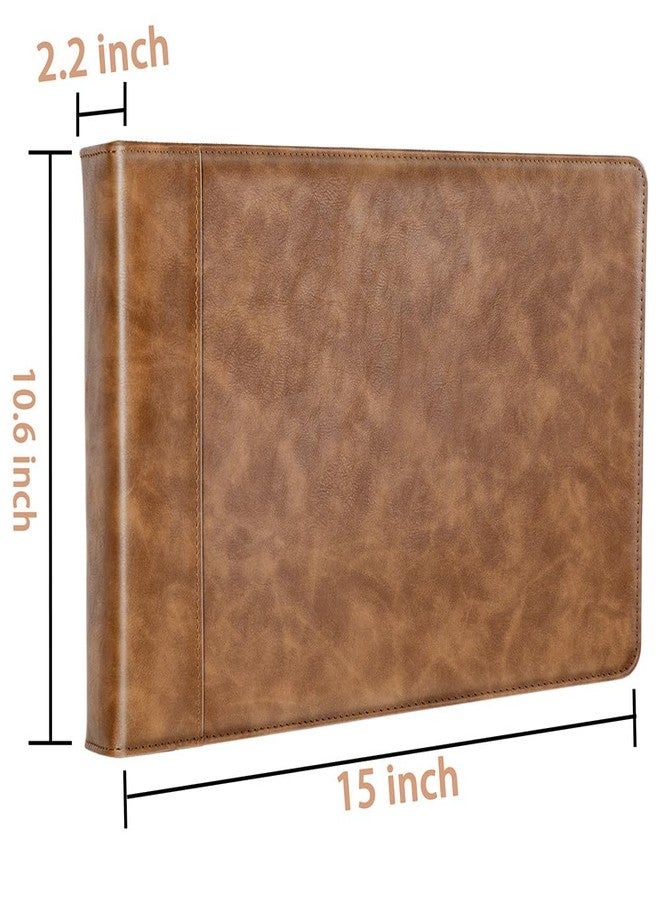 أنتنر حافظة شيكات أعمال من Antner بسحاب وسبع حلقات، تتسع لثلاثة شيكات بحجم الأعمال، مصنوعة من جلد PU، تتسع لـ 600 شيك، مناسبة لأوراق مقاس 9 × 13 بوصة، مزودة بمنظم تخزين مدمج، لون بني. - Image 2