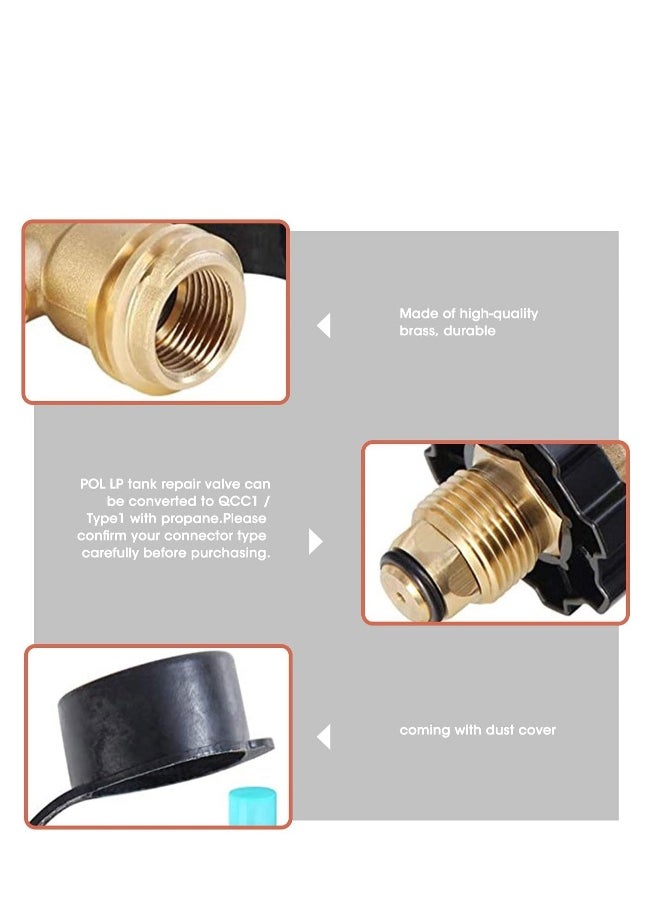 Generic Pol Propane Gas Meter Tank Built-In Leak Detector, Suitable for Propane Tank Gas Cylinder Pol Pressure Gauge Connector Gas Tank Interface Copper Fittings  - Image 5