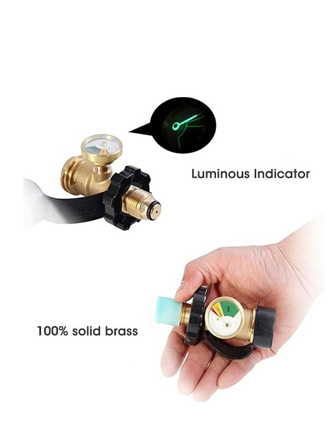 Generic Pol Propane Gas Meter Tank Built-In Leak Detector, Suitable for Propane Tank Gas Cylinder Pol Pressure Gauge Connector Gas Tank Interface Copper Fittings  - Image 4