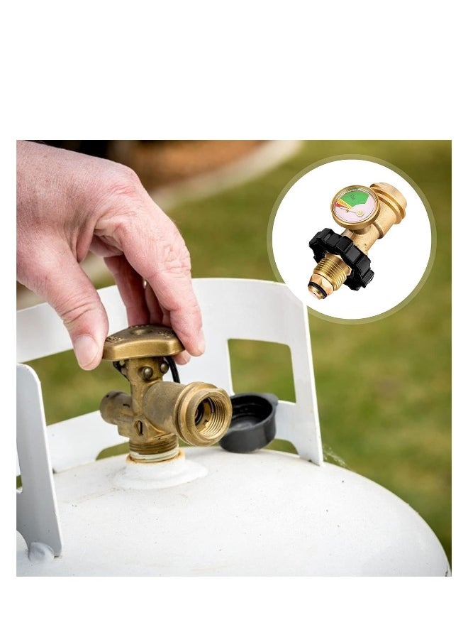 Generic Pol Propane Gas Meter Tank Built-In Leak Detector, Suitable for Propane Tank Gas Cylinder Pol Pressure Gauge Connector Gas Tank Interface Copper Fittings  - Image 2