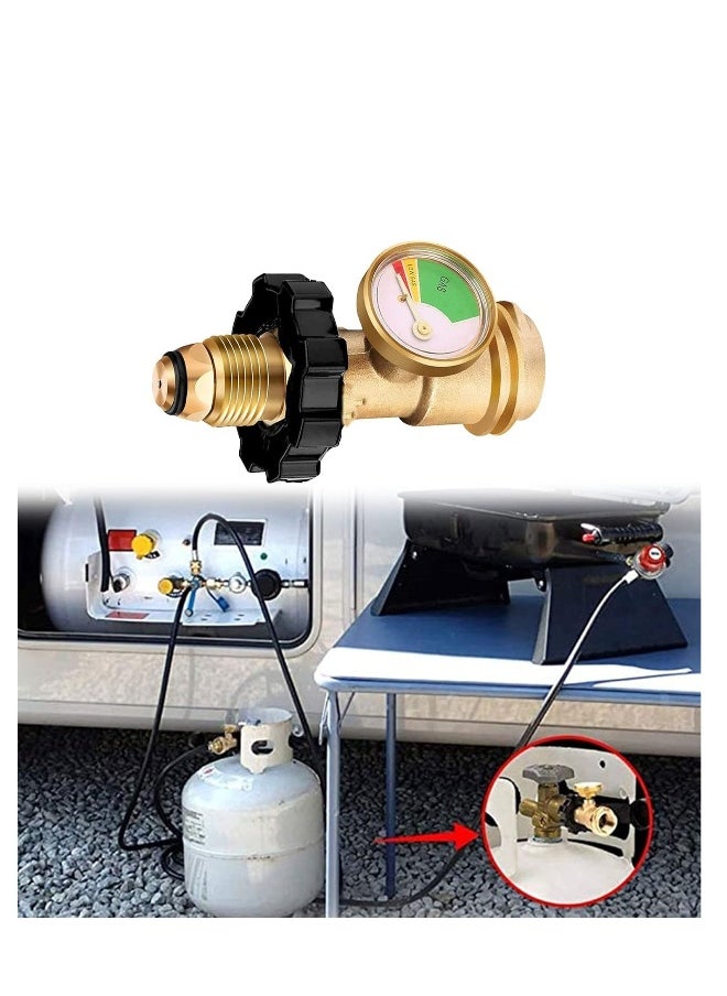 Generic Pol Propane Gas Meter Tank Built-In Leak Detector, Suitable for Propane Tank Gas Cylinder Pol Pressure Gauge Connector Gas Tank Interface Copper Fittings  - Image 1