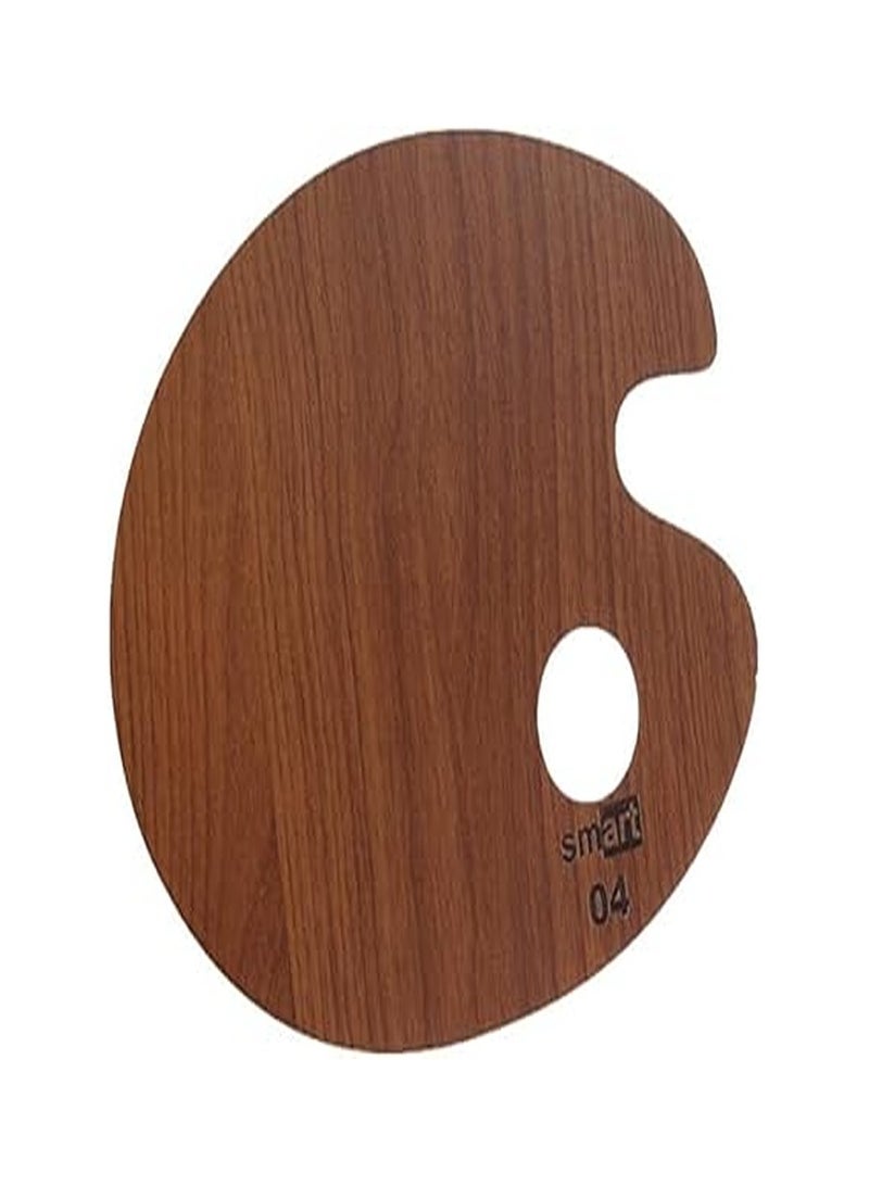 Smart Small Oval Wood Pallet - Brown - Image 1