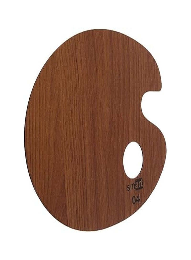 Smart Small Oval Wood Pallet - Brown - Image 2