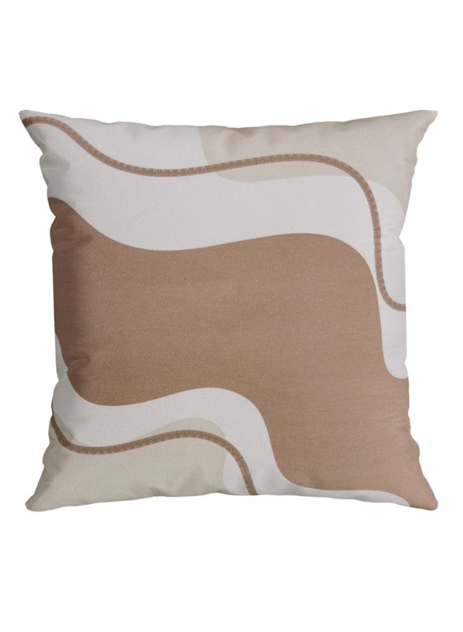 Donatella Canvas Fabric Square Shaped Decorative Cushion Brown and Beige 43 x 43 cm 461084