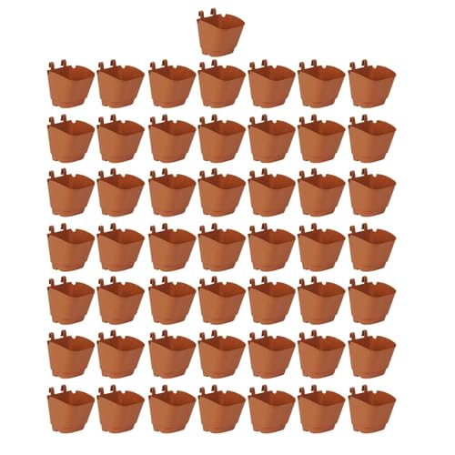 CAPPL Plastic Vertical Garden Wall Hanging Pot, 50 Pcs - Terracotta Color for Home, Office, Indoor, Outdoor, Balcony - Image 1