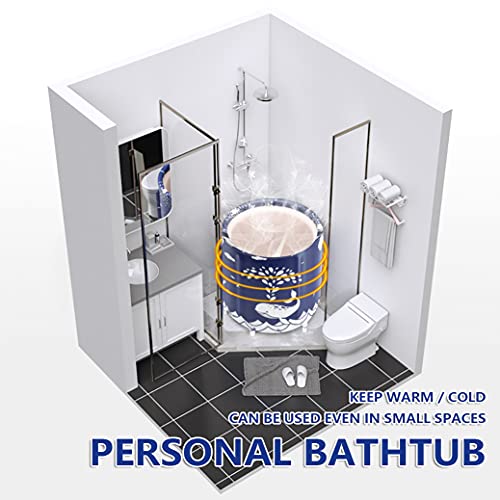 BESTHLS Foldable Bathtub Portable Soaking Bath Tub,Eco-Friendly Bathing Tub for Shower Stall (Blue Whale-1) - Image 3