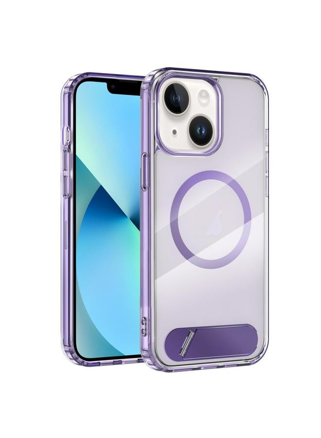 Zaboon Case For iPhone 13 Clear PC Hybrid TPU MagSafe Phone Case with Holder - Image 1