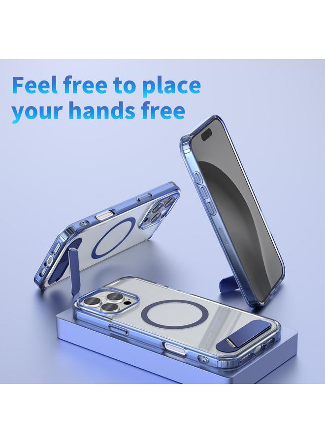 Zaboon Case For iPhone 13 Clear PC Hybrid TPU MagSafe Phone Case with Holder - Image 5