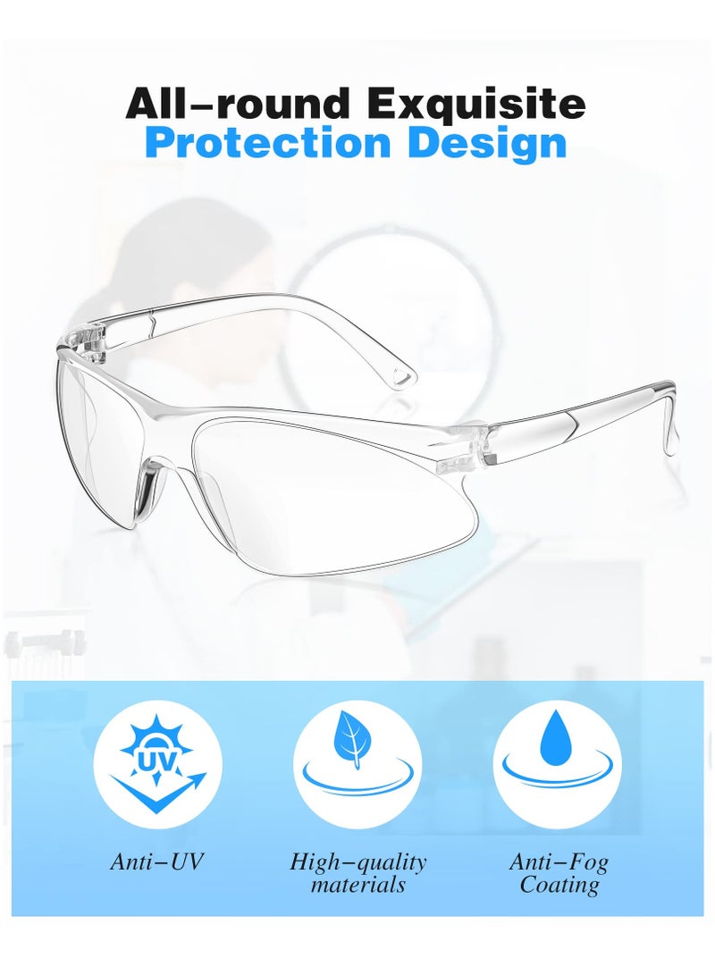 Zikra 12 Pair Safety Glasses, Clear Eye Protection Glasses Ansi Z87.1 Protective Over Eyeglasses - Image 3