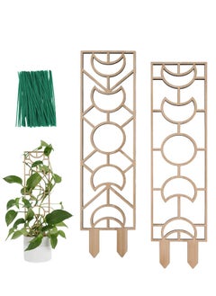 Generic Plant Trellis for Climbing Plants Indoor Pot, 16inch Small Wooden Trellis for Potted Plants with Moisture-Proof Layer for Vines Ivy Houseplants, Moon and Geometric Shape Design  - Image 1