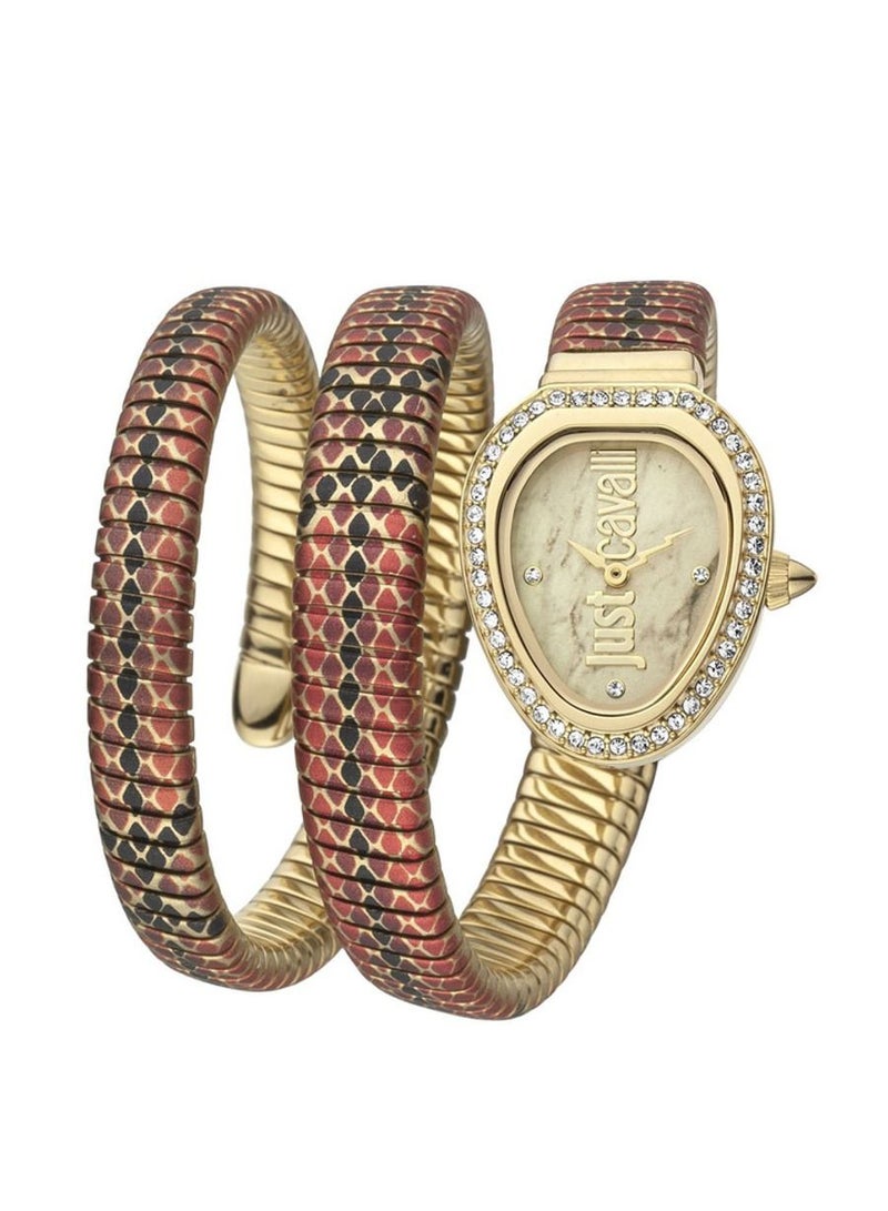 Just Cavalli ساعة كواتز أنالوج للنساء سيربنتي ريل مع سوار من الفولاذ المقاوم للصدأ Jc1L163M0245 - Image 1