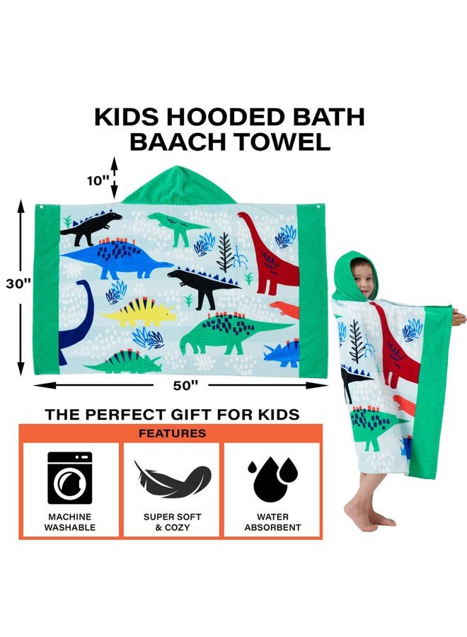 Bavilk Kids Bath Towels, Kids Towel Girls Boys Hooded Beach,Bathroom,Pool Swim Towels 30 × 50 INCH Large Size Ultra Absorbent Cute Cartoon Animal Full Vitality 100% Cotton Wearable Wrap for Child - Image 3