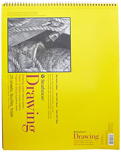 Strathmore 300 Series Drawing Paper Pad, Top Wire Bound, 14x17 inches, 25 Sheets (70lb/114g) - Artist Paper for Adults and Students - Charcoal, Colored Pencil, Ink, Pastel, Marker - Image 4