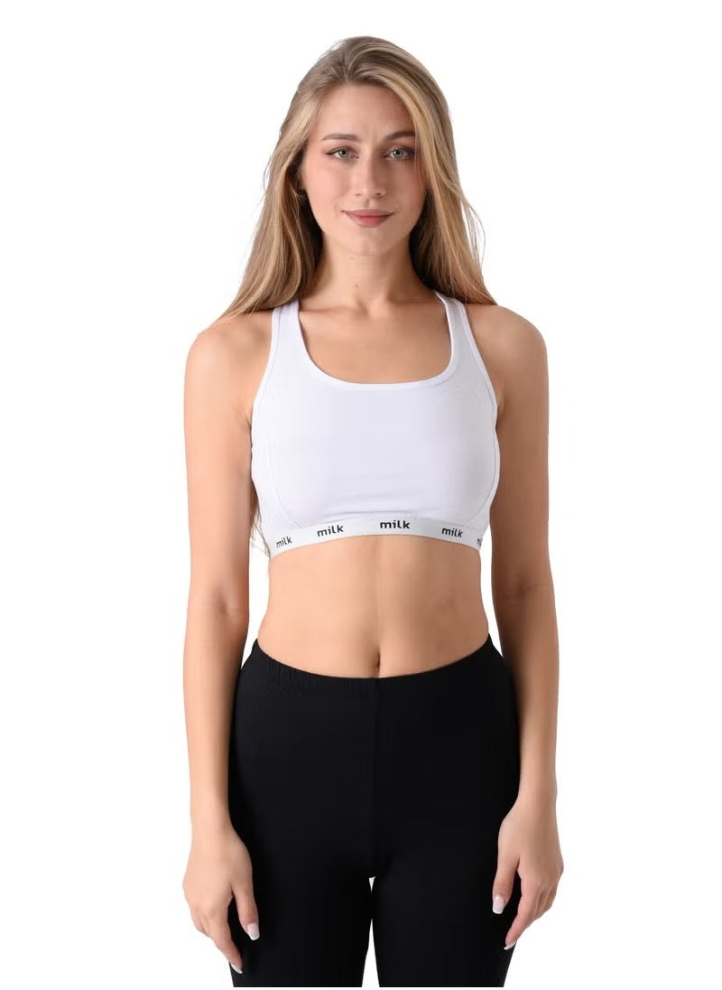 Milk Women Soft Non Padded Bra (Crossback) - Bundle of 2 Bras (Black & White)  - Image 4
