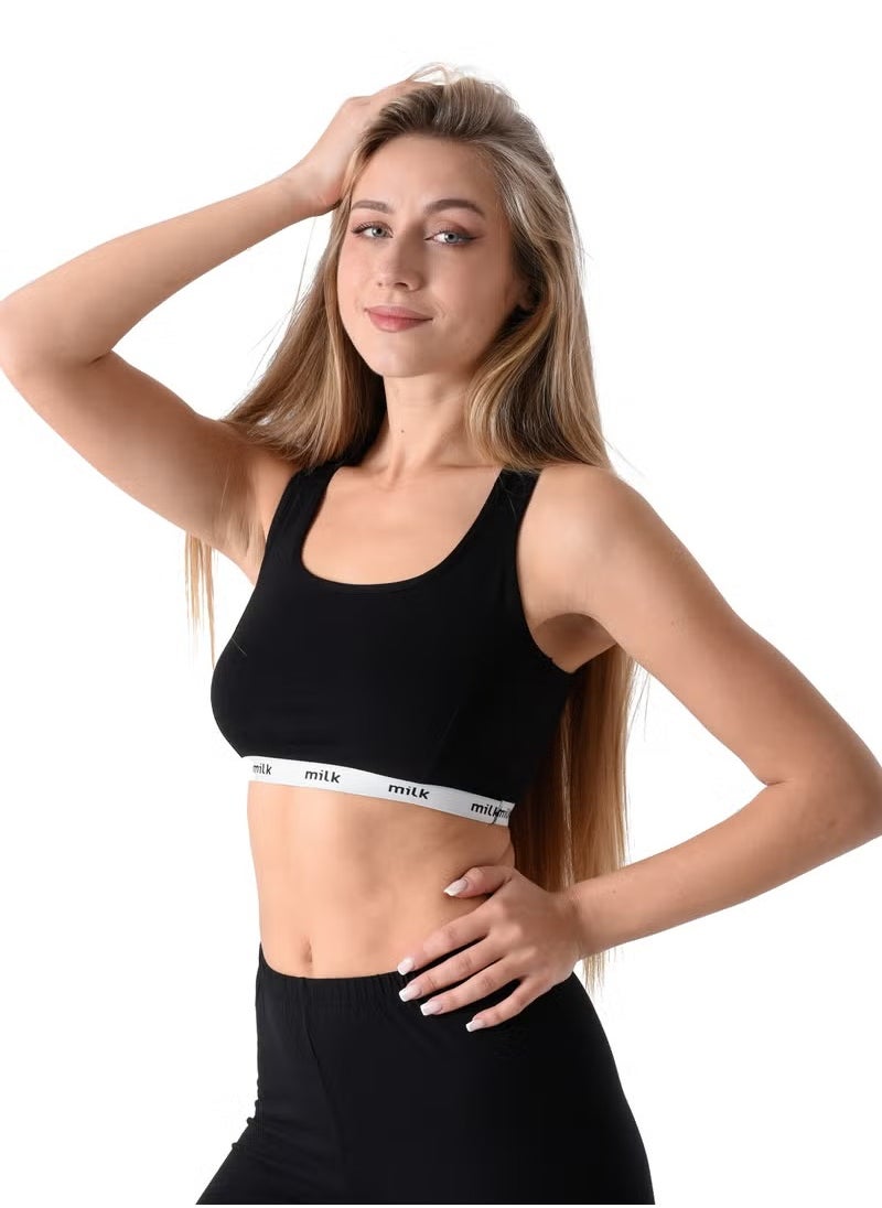 Milk Women Soft Non Padded Bra (Crossback) - Bundle of 2 Bras (Black & White)  - Image 5