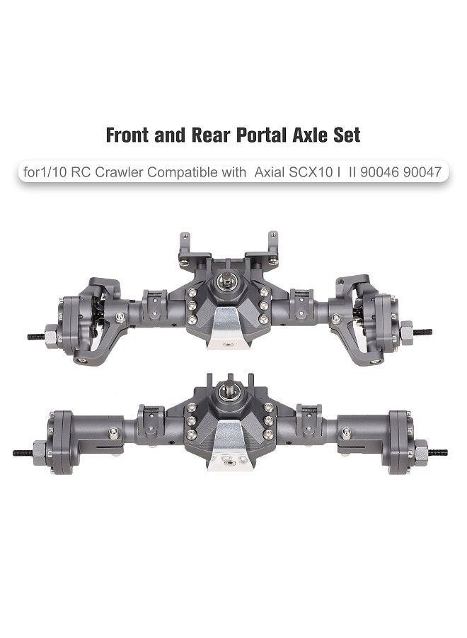 CNC Machined Aluminum Alloy Front and Rear Axle for 1/10 RC Crawler Car Compatible with Axial SCX10 I SCX10 II 90046 90047 RGT 86100 Redcat GEN8 RC Car DIY Upgrade Parts - Image 5
