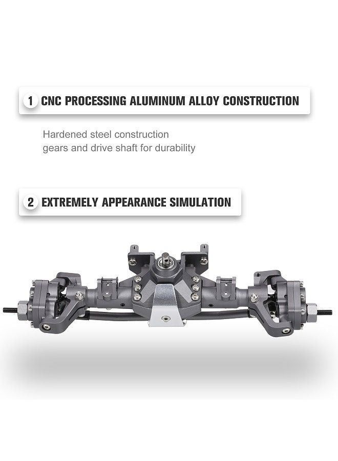 CNC Machined Aluminum Alloy Front and Rear Axle for 1/10 RC Crawler Car Compatible with Axial SCX10 I SCX10 II 90046 90047 RGT 86100 Redcat GEN8 RC Car DIY Upgrade Parts - Image 4