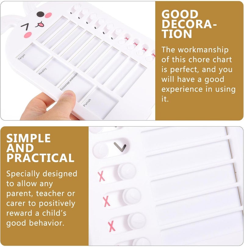 Uonlytech DIY Reminder Chart for Household Chores Portable Plastic Chore Task Board with Sliding Routine at Home and School, Rewarding Good Behavior - Image 3
