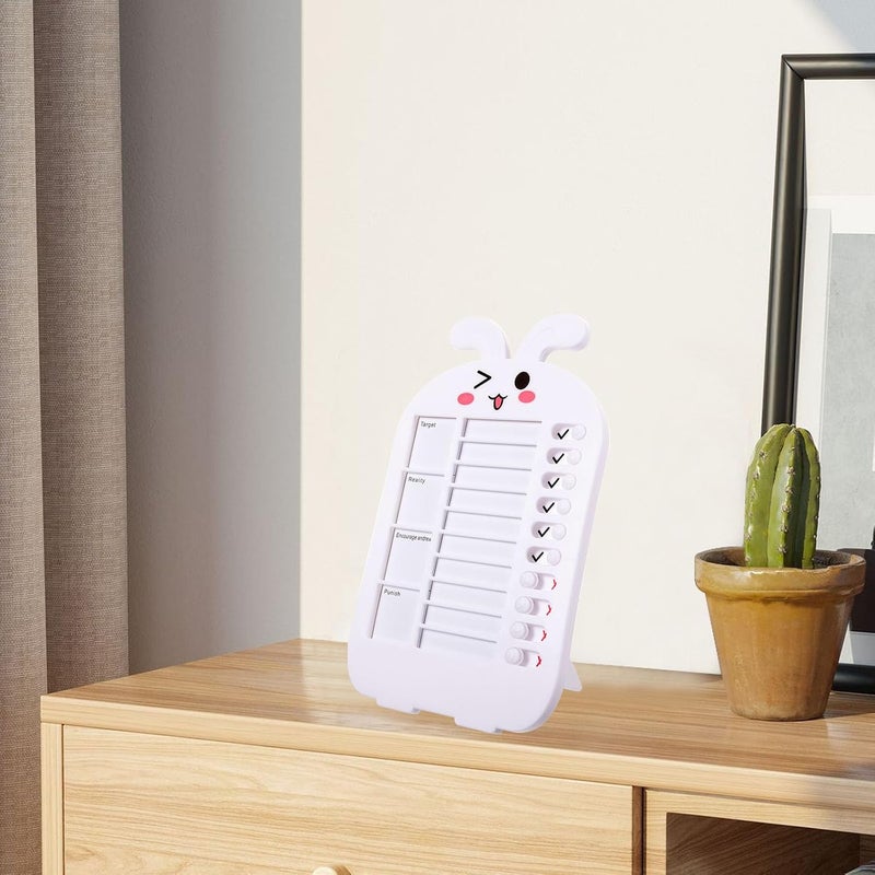 Uonlytech DIY Reminder Chart for Household Chores Portable Plastic Chore Task Board with Sliding Routine at Home and School, Rewarding Good Behavior - Image 5