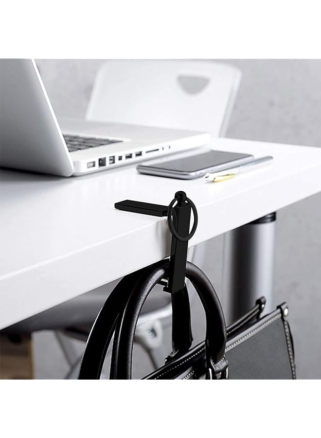 Zaboon The Instant Bag Hanger Collection Stylish Hanging Hooks For Table Desk Phone Holder Foldable Hanger Handbag Storage Folding Decor Hanging Hooks Black - Image 1