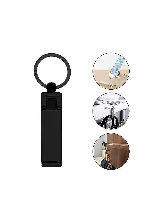 Zaboon The Instant Bag Hanger Collection Stylish Hanging Hooks For Table Desk Phone Holder Foldable Hanger Handbag Storage Folding Decor Hanging Hooks Black - Image 2