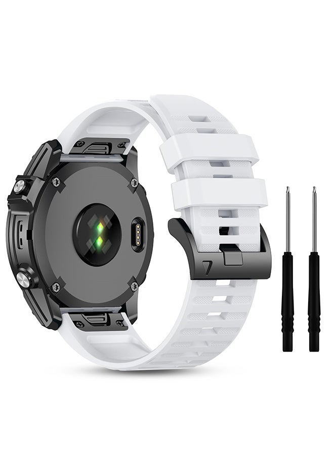 O Ozone Sport Silicone Replacement Bands Strap 26mm Compatible with Garmin Fenix 7X | Fenix 6X | Fenix 5X | Fenix 5P | 5 Plus | Fenix 6X Pro | Fenix 3- White  - Image 1