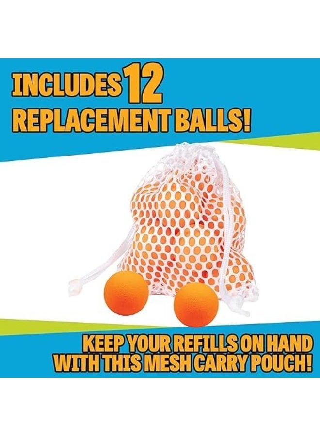 Popper Ball Refills Soft Foam Replacement Balls for Popper Toys Mesh Carry Pouch Included (Pack of 12 - Color May Vary)  - Image 5