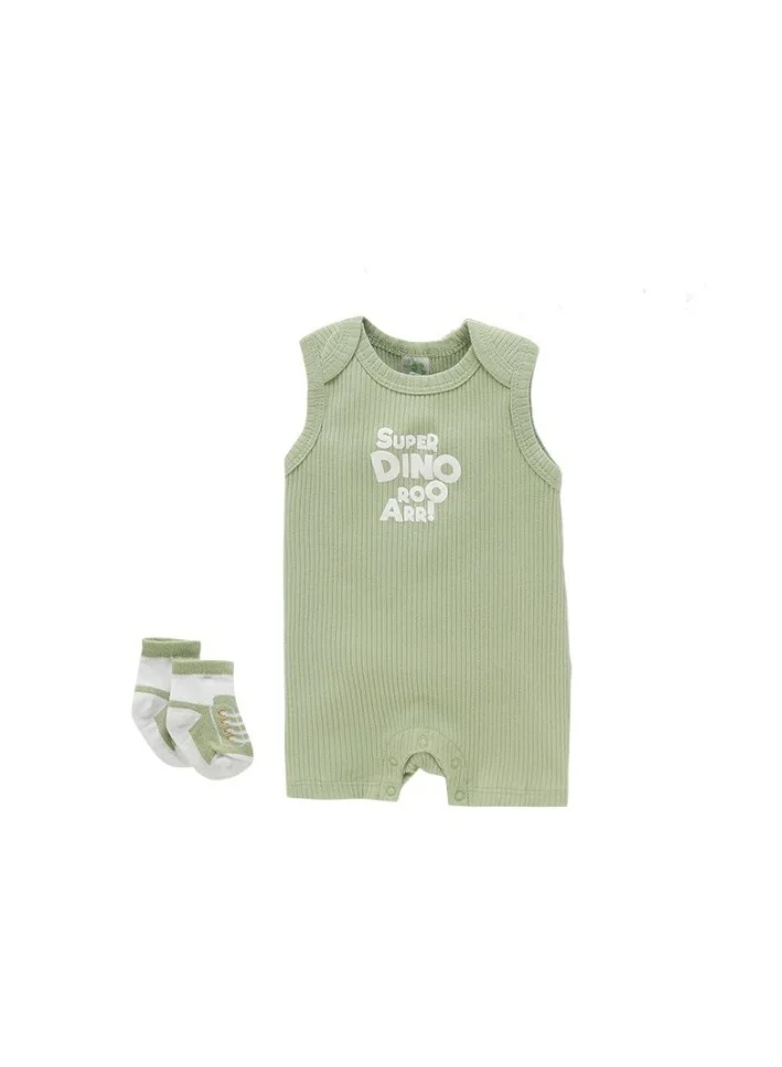 بمبىمىشى Bambimici Dinosaur Printed Bodysuit 2-Piece