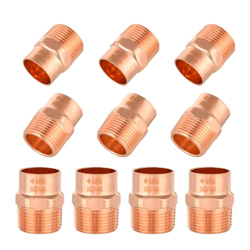 GUOFIS 10PACK GUOFIS 34Inch C x 34Inch MNPT Copper Male Adapter LF Short Radius Fittings Adapter with Sweat Solder X MIP Connection for Residential CommercialCOPPER061 - Image 1