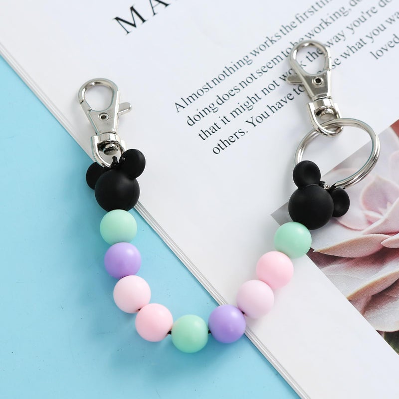 Fancheer Mouse Ears Holder for Backpack Bag Beaded Lanyard Keychain Trip Accessories Headband Hanging Display Organizer Decor Purple - Image 4