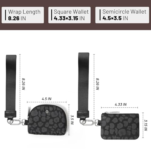MEXS Keychain Wallet Mini Zip Around Wristlet Wallets for Women Detachable Dual Pouch Wristlet Portable Coin Purse Small Wallets - Image 3