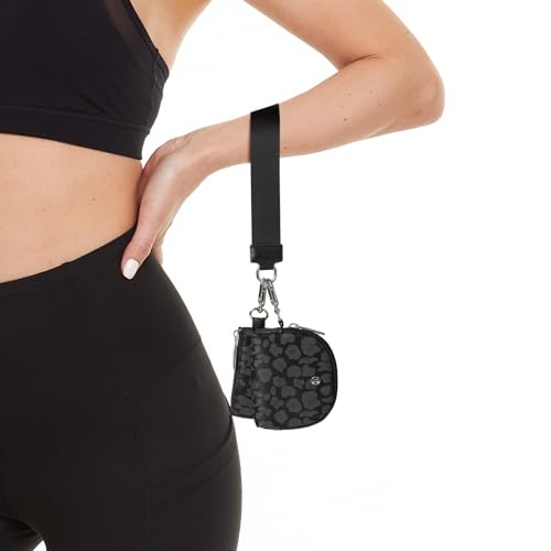 MEXS Keychain Wallet Mini Zip Around Wristlet Wallets for Women Detachable Dual Pouch Wristlet Portable Coin Purse Small Wallets - Image 2