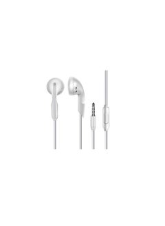 Generic Universal wire-controlled in-ear headphones with microphone and bass earplugs (white)  - Image 1