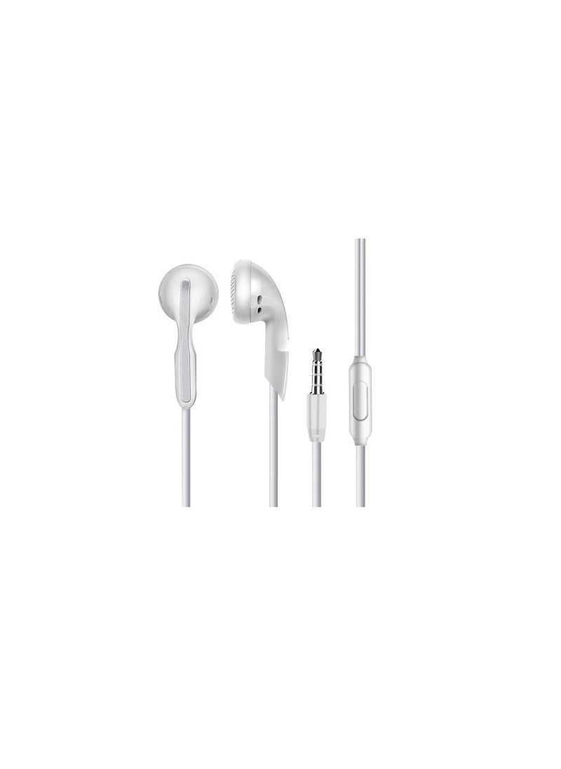 Generic Universal wire-controlled in-ear headphones with microphone and bass earplugs (white)  - Image 1