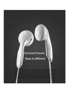 Generic Universal wire-controlled in-ear headphones with microphone and bass earplugs (white)  - Image 4